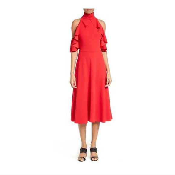 Tracy Reese Red Cold Shoulder Dress - Picture 1 of 6